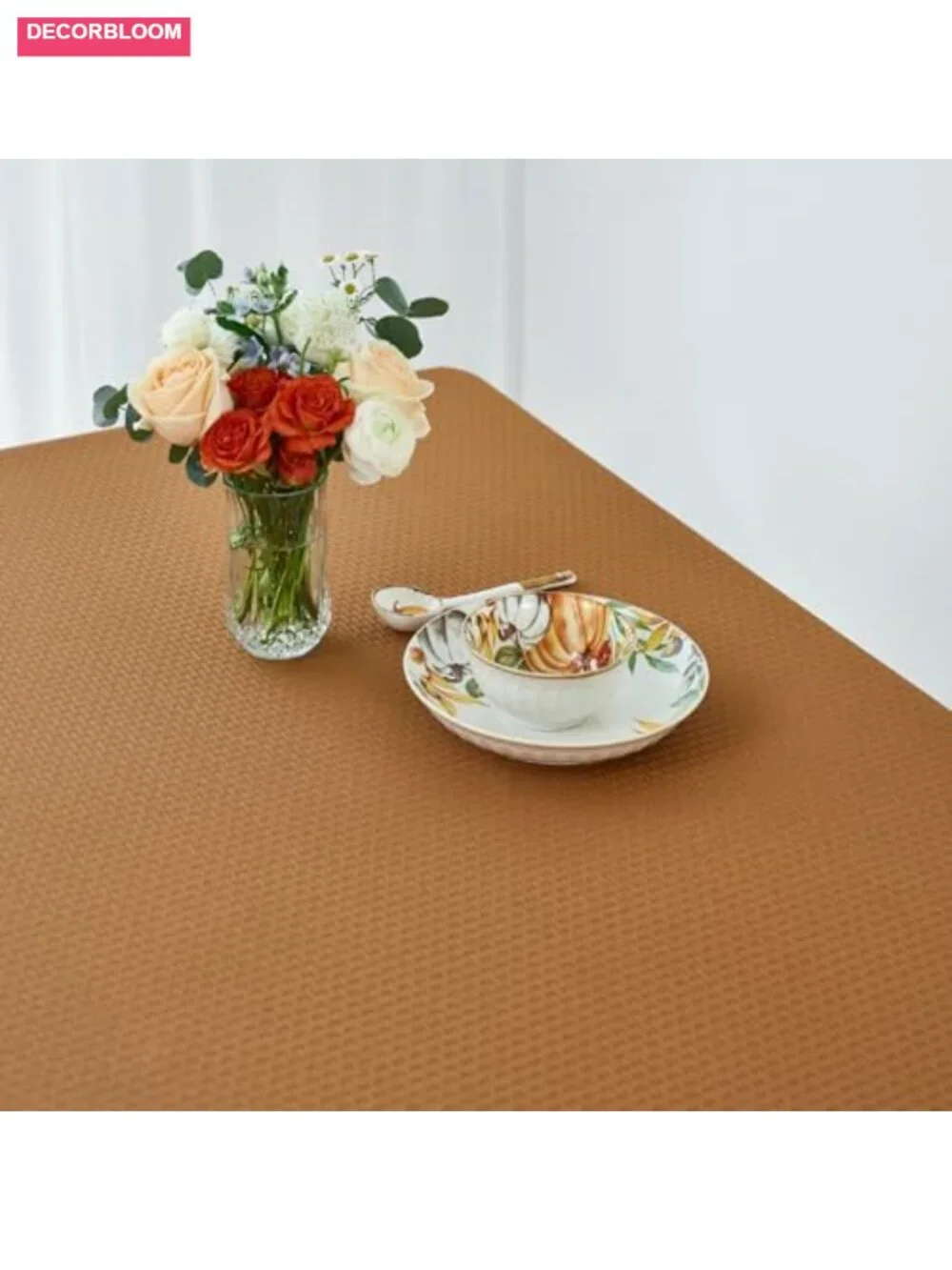 Waterproof Spillproof Wrinkle Resistant Weaved Texture Tablecloth 52x70